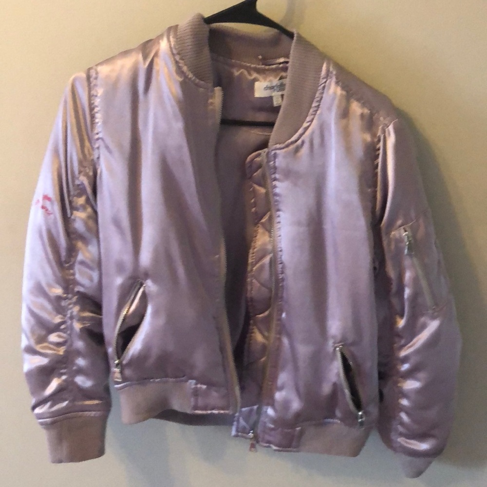 Satin lavender puffy jacket